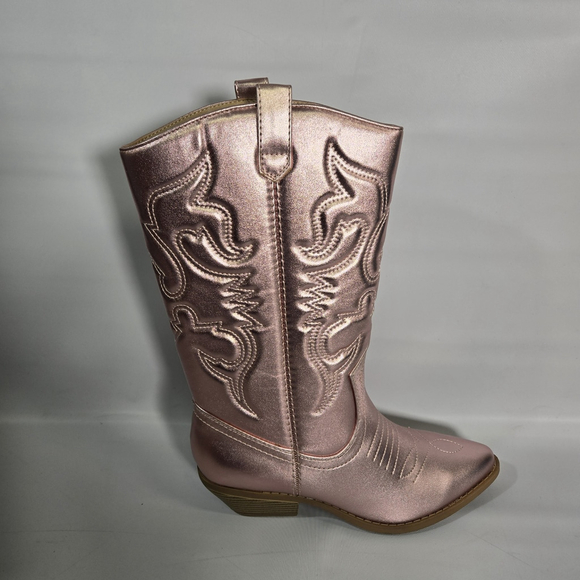 Soda Metallic Pink Western Cowboy Boots Embroidered 9 NIB Rodeo Cowgirl Festival - Picture 4 of 12